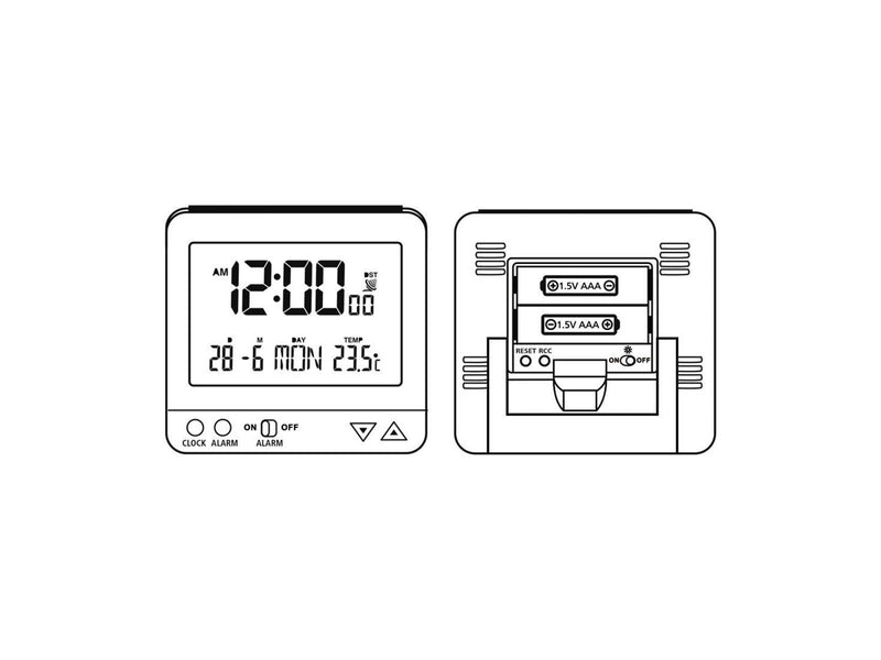 Hama 'RC 550' Radio Controlled Alarm Clock with Night Light Function White
