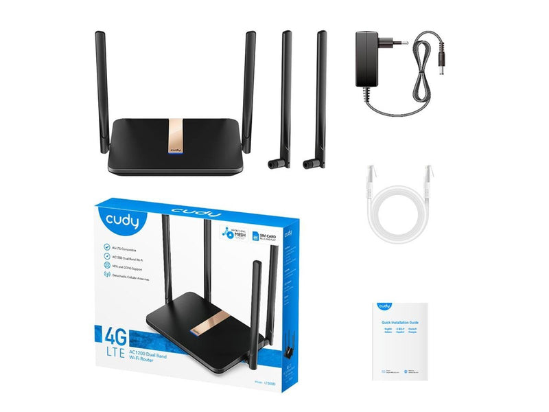 Cudy LT500D 4G AC1200 Wi-Fi Router with Detachable Antennas - Wireless router