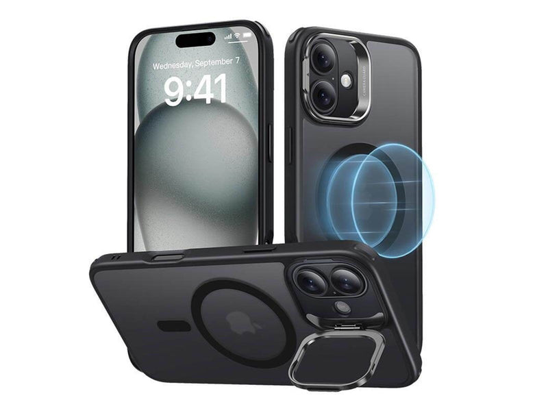 ESR Classic Hybrid (HaloLock) Case with Stand for iPhone 16 (black)