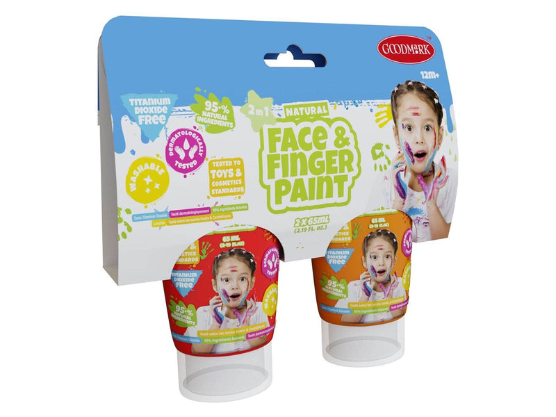 Boti Natural Face & Fingerpaint Tube - Red and Orange 2x65ml