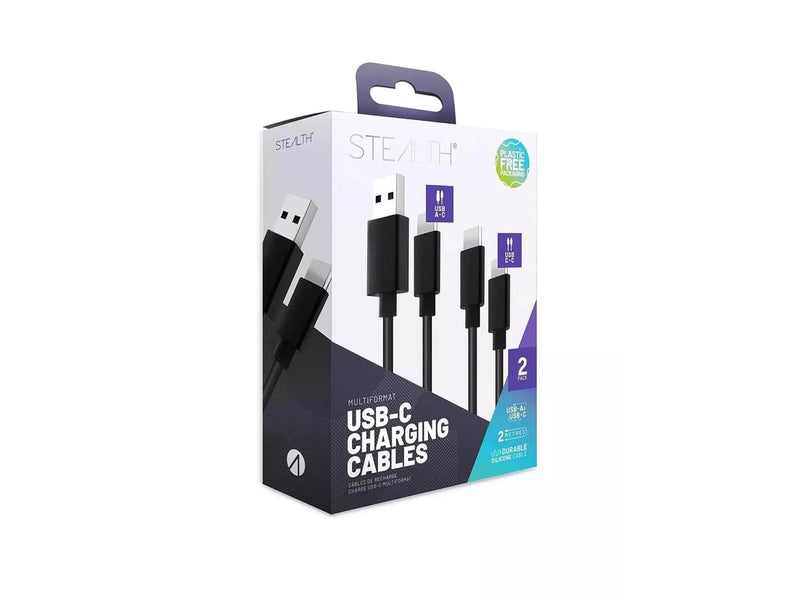 STEALTH SP-C50V Superfast Twin Charge Silicon Cable 2m - Black - Wired Charging cable for wireless game controller