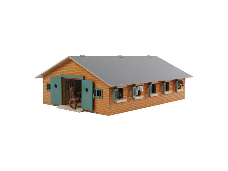 Kids Globe - Horse Stable Wood With 9 Horse Stalls 1:32