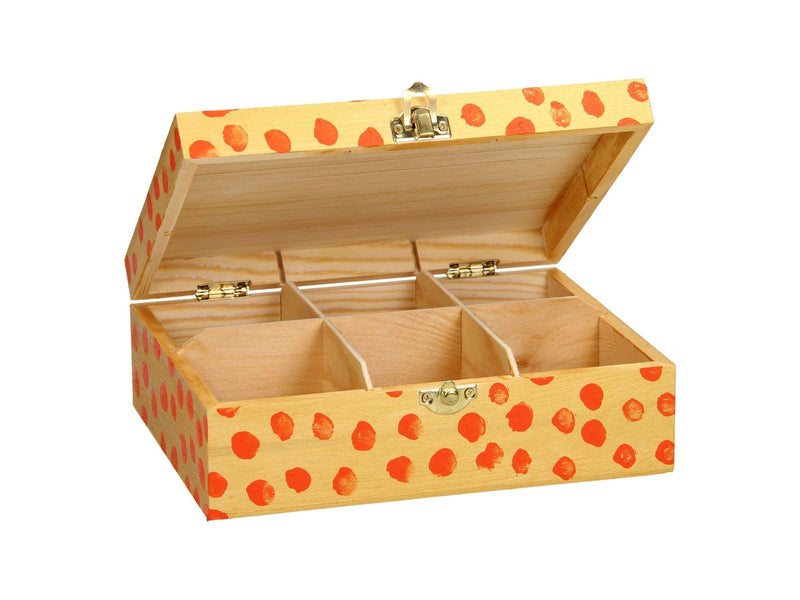 Playwood - Decorate your own Wooden Tea Chest 6 compartments