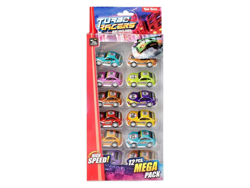 Toi-Toys - Turbo Racers Pull Back Racing Cars 12 pcs.