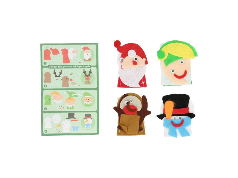 Wins Holland - Make your own Felt Finger Puppets Christmas 4 pcs