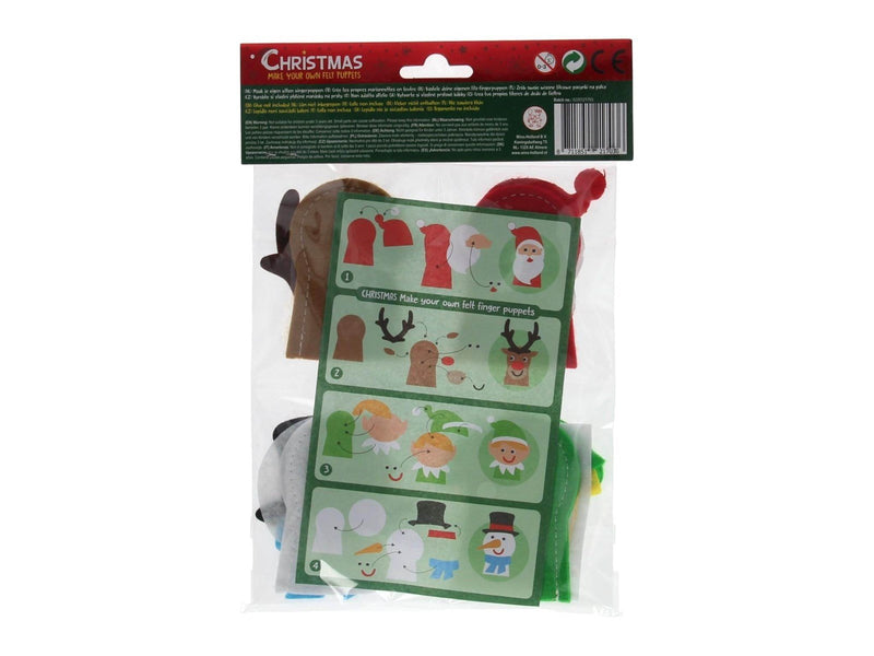 Wins Holland - Make your own Felt Finger Puppets Christmas 4 pcs