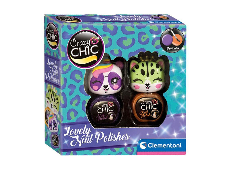 Clementoni Crazy Chic Nail Polish Orange/Purple 2 pcs.