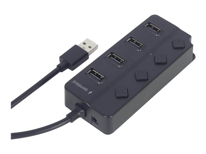 Gembird UHB-U2P4P-01 - hub - with switches - 4 ports USB-Hubs - 4 - Schwarz