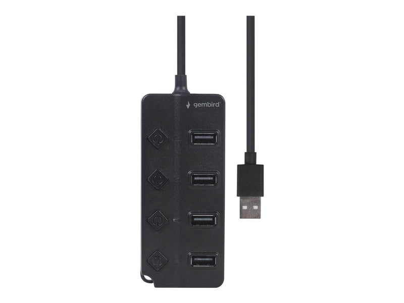 Gembird UHB-U2P4P-01 - hub - with switches - 4 ports USB-Hubs - 4 - Schwarz