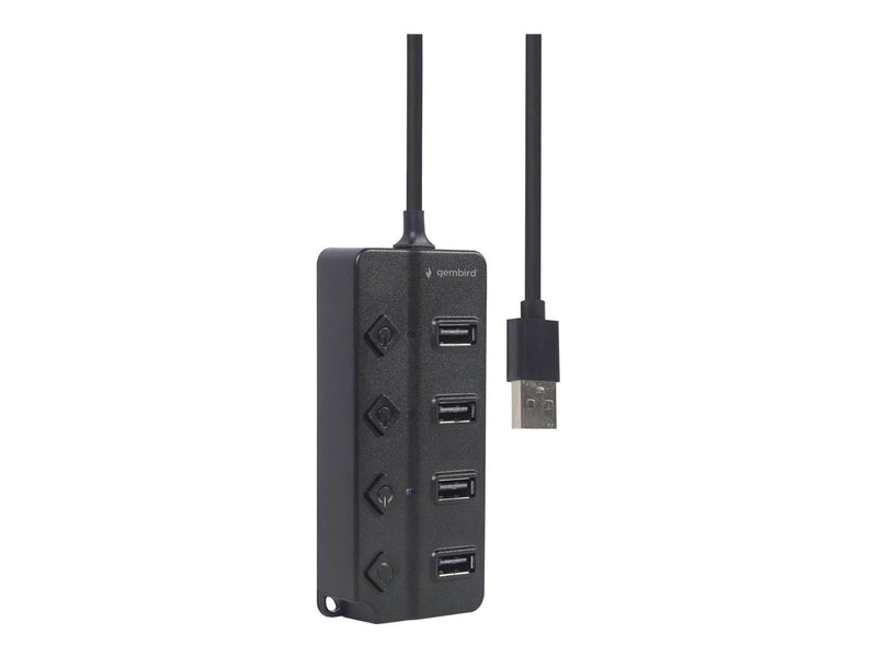Gembird UHB-U2P4P-01 - hub - with switches - 4 ports USB-Hubs - 4 - Schwarz