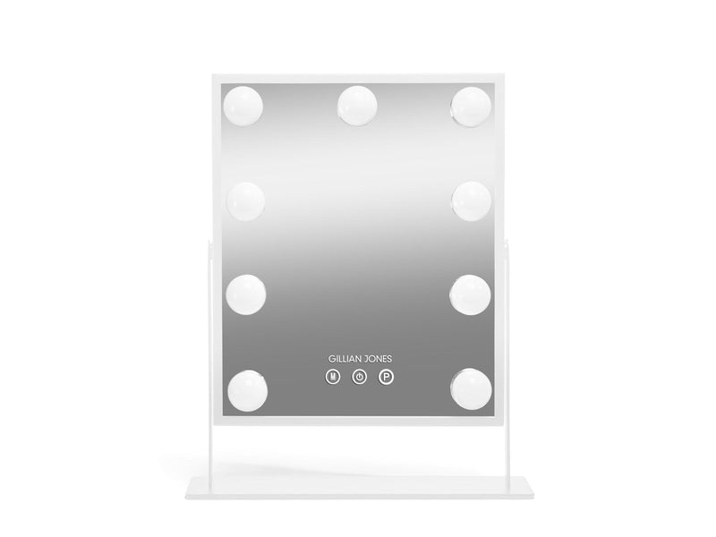 Gillian Jones Makeup Artist Mirror w. 9 strong LED bulb - White
