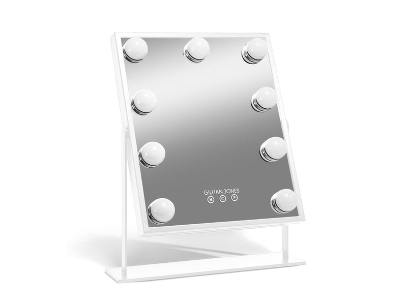 Gillian Jones Makeup Artist Mirror w. 9 strong LED bulb - White