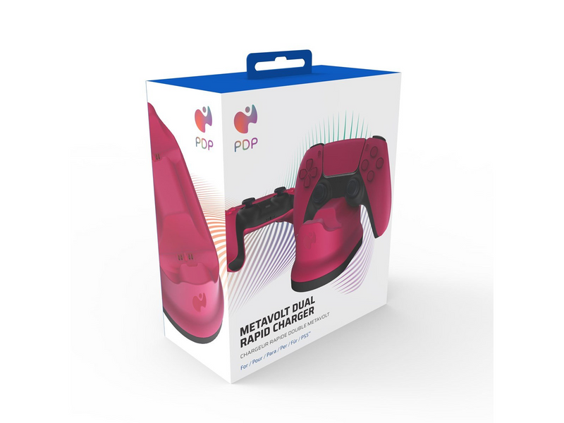 PDP Metavolt Dual Charger - Cosmic Red - Wired - Sony PlayStation 5