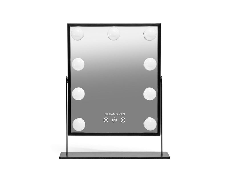 Gillian Jones Makeup Artist Mirror w. 9 strong LED bulb - Black