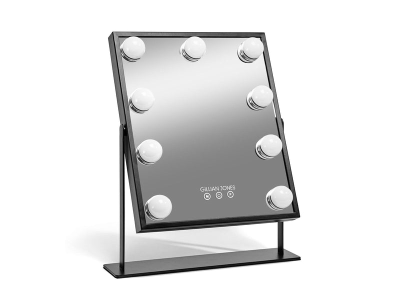 Gillian Jones Makeup Artist Mirror w. 9 strong LED bulb - Black