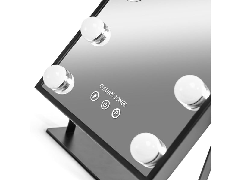 Gillian Jones Makeup Artist Mirror w. 9 strong LED bulb - Black