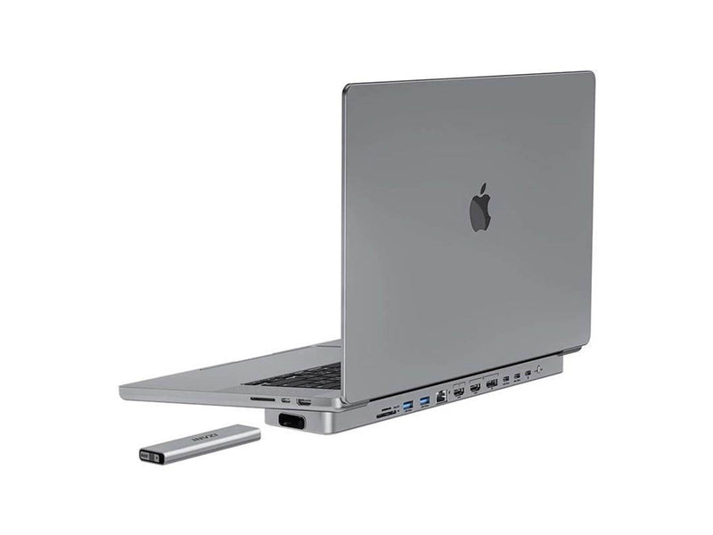 INVZI USB-C docking station / Hub for MacBook Pro 13" / 14" MagHub 12in2 with SSD tray (gray)