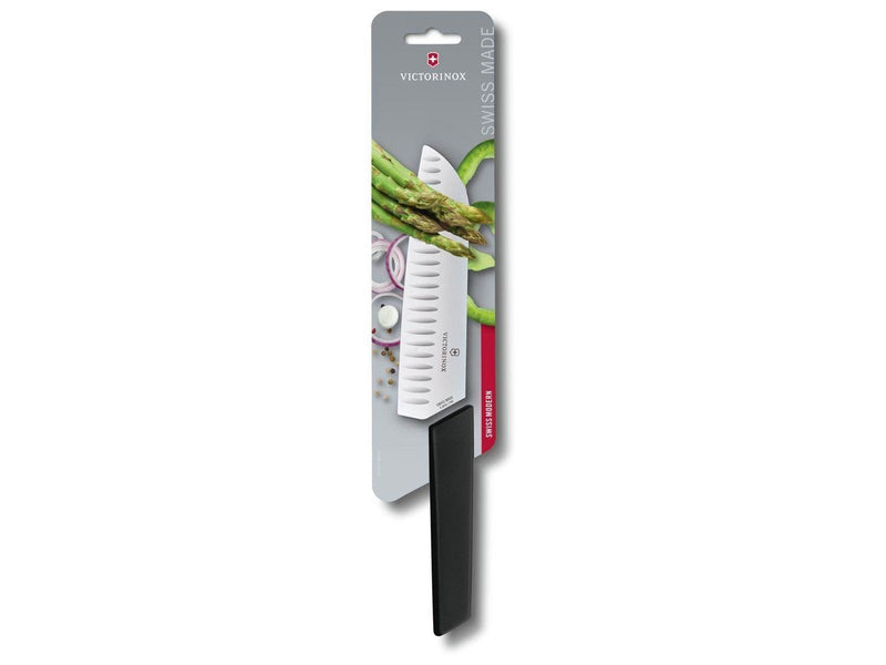 Victorinox Swiss Modern Santoku Knife - 17 cm - Black