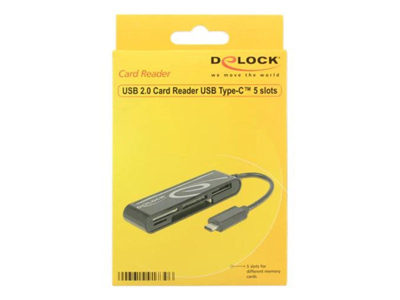 DeLOCK USB 2.0 Card Reader USB Type-C male 5 Slots