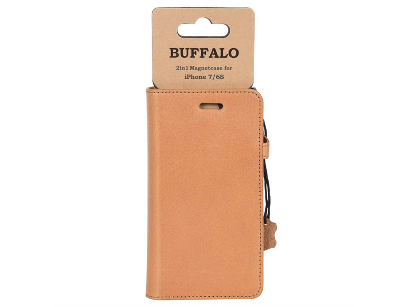 Buffalo Wallet Leather for iPhone 6/6S - Cognac