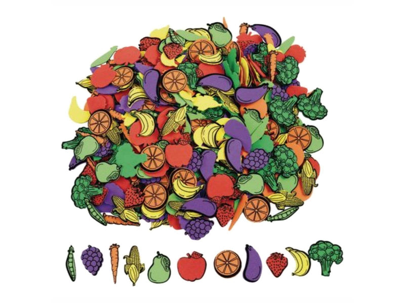 Colorations - Self-adhesive Foam Fruit and Vegetable Stickers 500pcs.