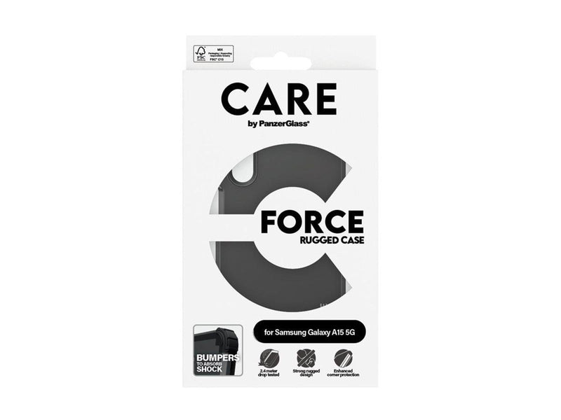 CARE by PanzerGlass Fashionable Case Black FORCE Samsung Galaxy A15 5G