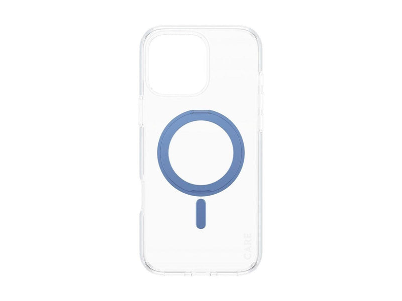 CARE by PanzerGlass Feature Case Transparent w. Blue Kickstand & MagSafe iPhone 16 Pro Max