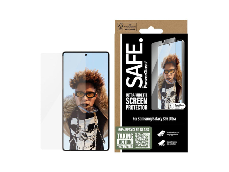 SAFE. by PanzerGlass Screen Protector Samsung Galaxy S25 Ultra | Ultra-Wide Fit w. Aligner