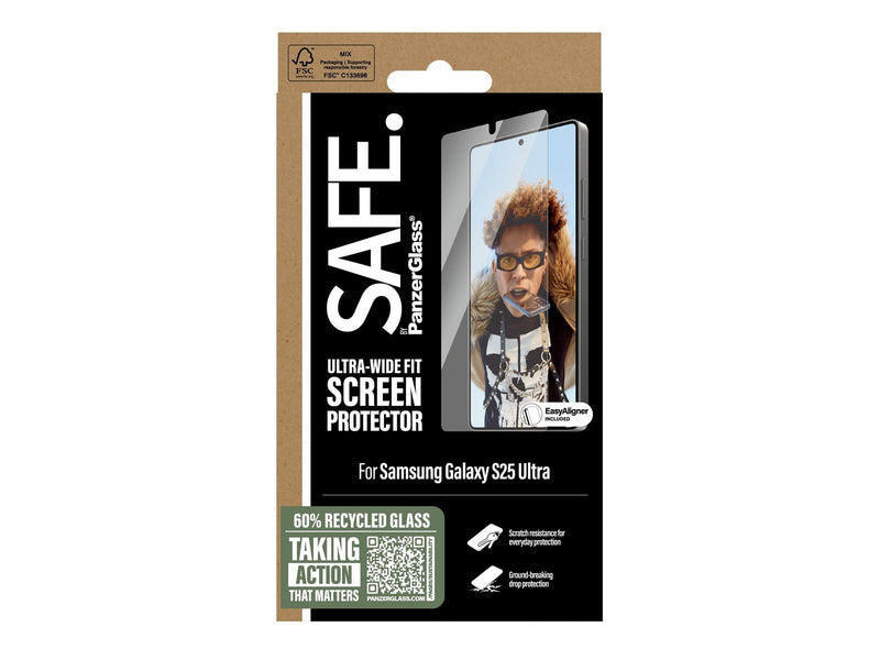 SAFE. by PanzerGlass Screen Protector Samsung Galaxy S25 Ultra | Ultra-Wide Fit w. Aligner