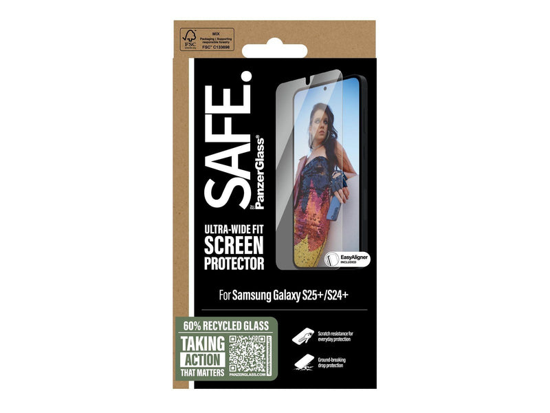 SAFE. by PanzerGlass Screen Protector Samsung Galaxy S25 | Ultra-Wide Fit w. Aligner