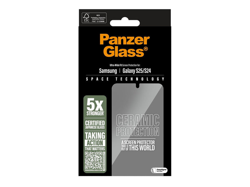 PanzerGlass Ceramic Screen Protector Samsung Galaxy S25 | Ultra-Wide Fit