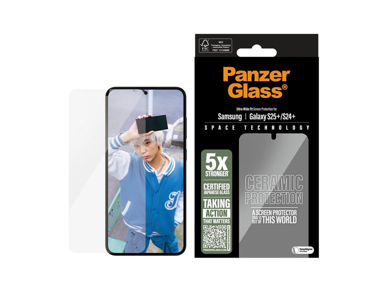 PanzerGlass Ceramic Screen Protector Samsung Galaxy S25 | Ultra-Wide Fit