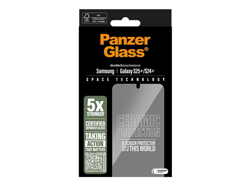 PanzerGlass Ceramic Screen Protector Samsung Galaxy S25 | Ultra-Wide Fit