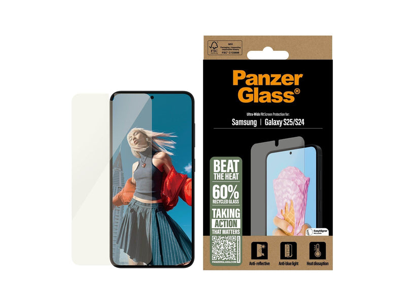 PanzerGlass All-in-One Screen Protector Samsung Galaxy S25 | Ultra Wide Fit