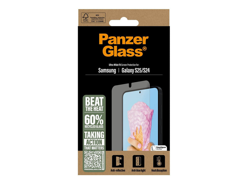 PanzerGlass All-in-One Screen Protector Samsung Galaxy S25 | Ultra Wide Fit