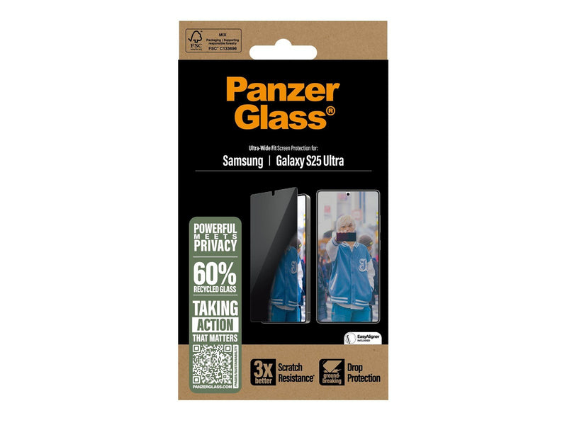 PanzerGlass Privacy Screen Protector Samsung Galaxy S25 Ultra | Ultra-Wide Fit