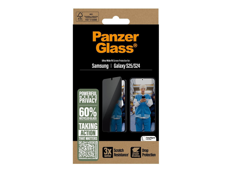 PanzerGlass Privacy Screen Protector Samsung Galaxy S25 | Ultra-Wide Fit