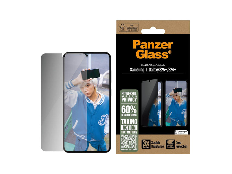 PanzerGlass Privacy Screen Protector Samsung Galaxy S25 | Ultra-Wide Fit