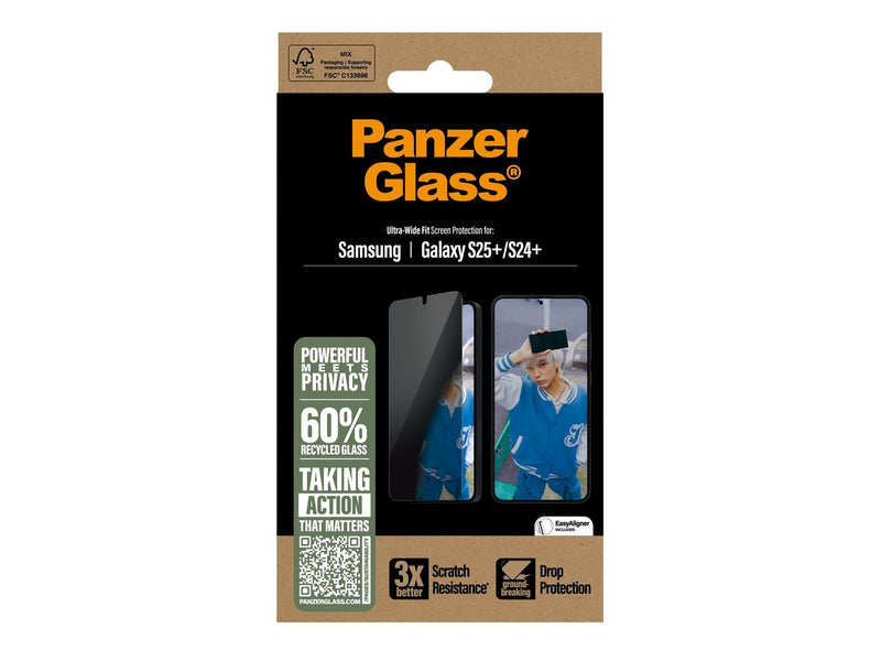 PanzerGlass Privacy Screen Protector Samsung Galaxy S25 | Ultra-Wide Fit