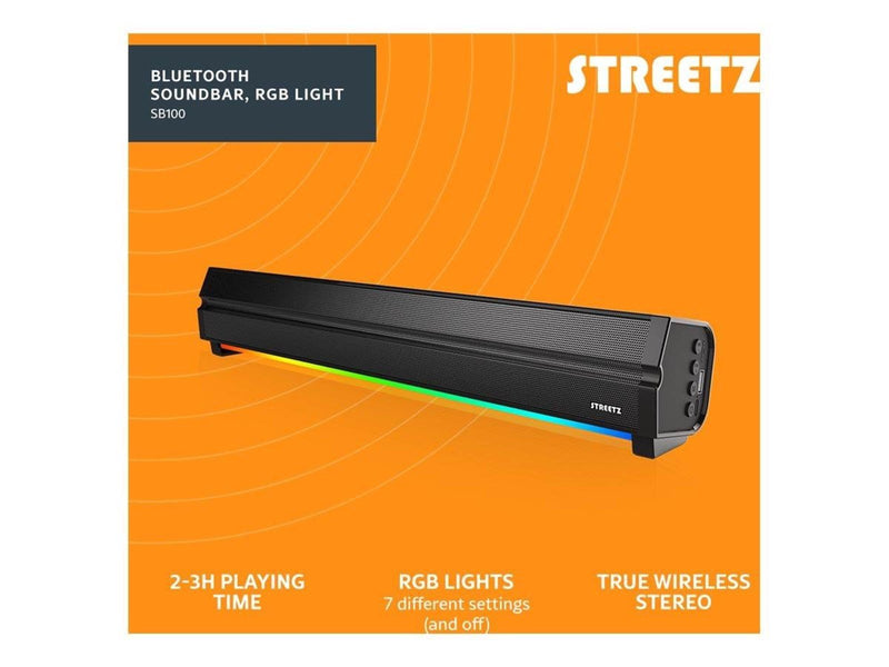 STREETZ SB100 - sound bar - for TV / monitor - wireless
