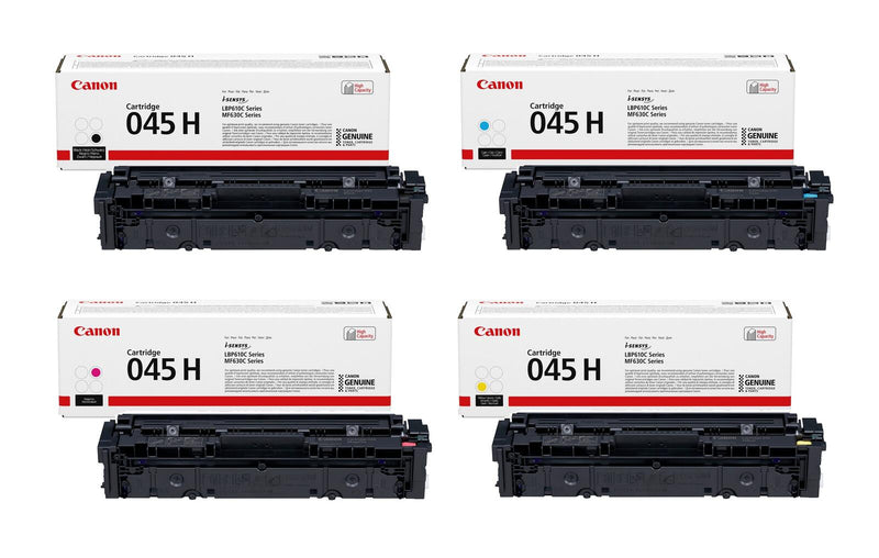 Canon Original Toner 045H 4er-Set (schwarz, cyan, magenta, gelb) hohe Ergiebigkeit (OP1246C002)