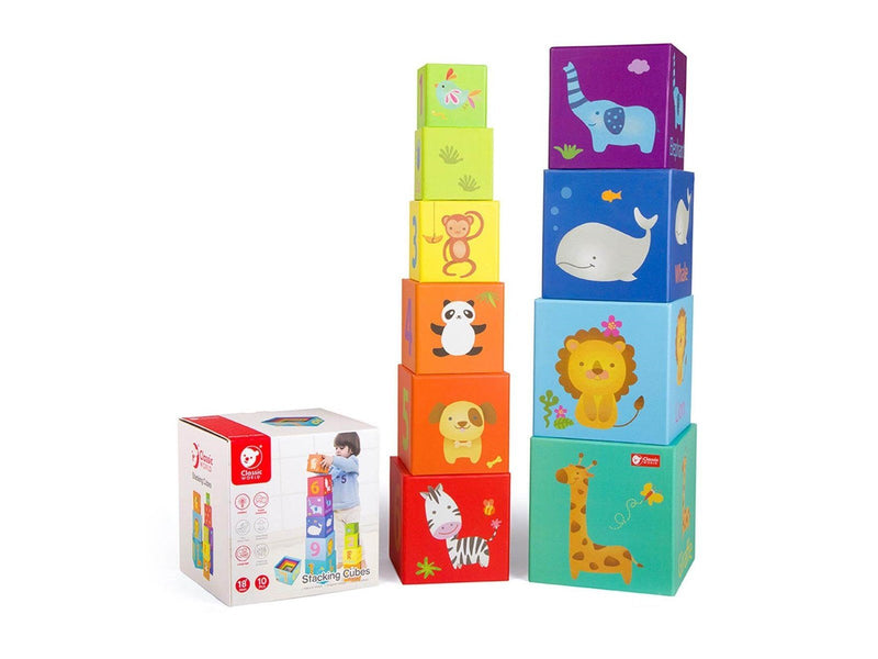 Classic World - Stacking Blocks Numbers and Animals 10pcs.