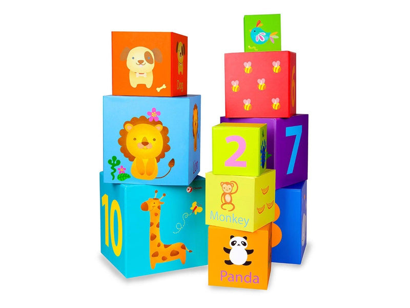 Classic World - Stacking Blocks Numbers and Animals 10pcs.