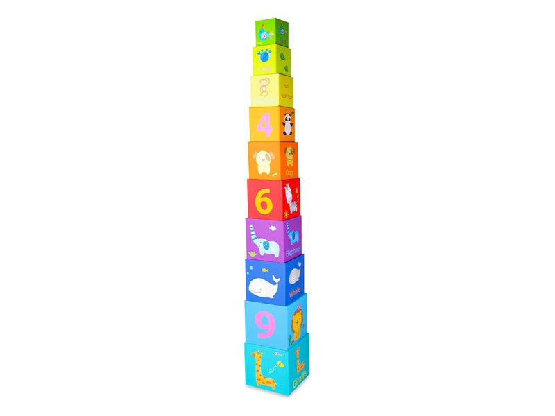 Classic World - Stacking Blocks Numbers and Animals 10pcs.
