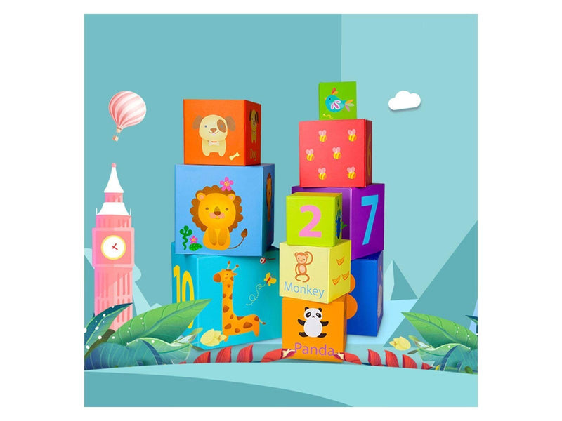 Classic World - Stacking Blocks Numbers and Animals 10pcs.