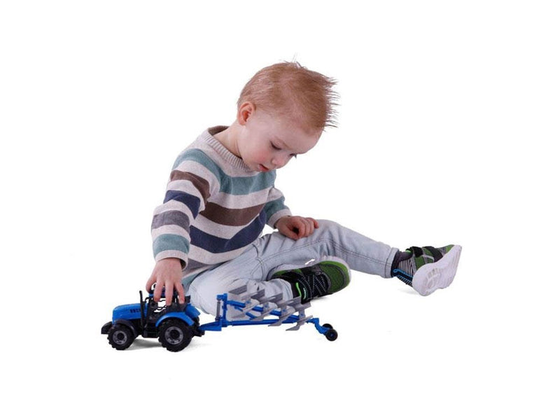 Cavallino Toys - Cavallino Tractor with Plow Blue Scale 1:32