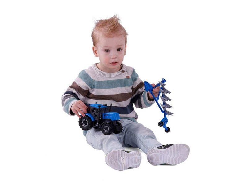 Cavallino Toys - Cavallino Tractor with Plow Blue Scale 1:32