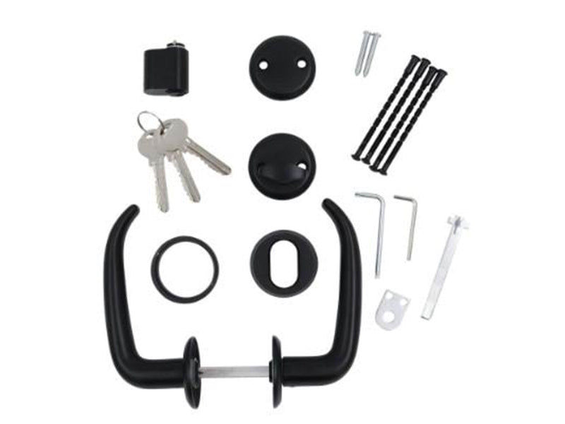 Homeit HOME It® door handle set for exterior door with 3 keys matt black