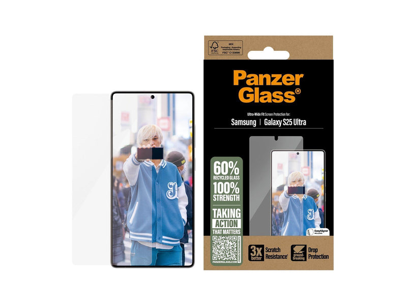 PanzerGlass Screen Protector Samsung Galaxy S25 Ultra | Ultra-Wide Fit
