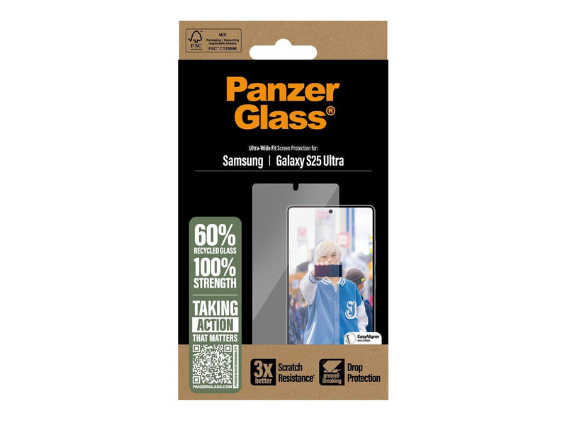 PanzerGlass Screen Protector Samsung Galaxy S25 Ultra | Ultra-Wide Fit